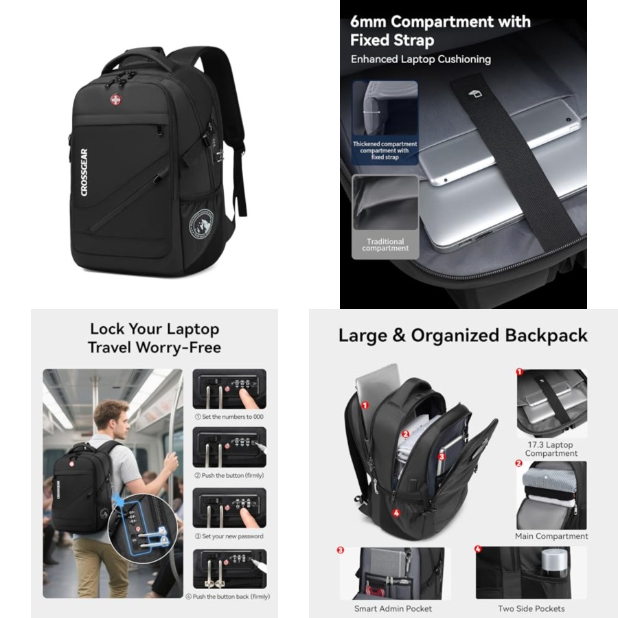 17.3'' Laptop Backpack for Men - Travel Backpack Anti Theft 评论和价格