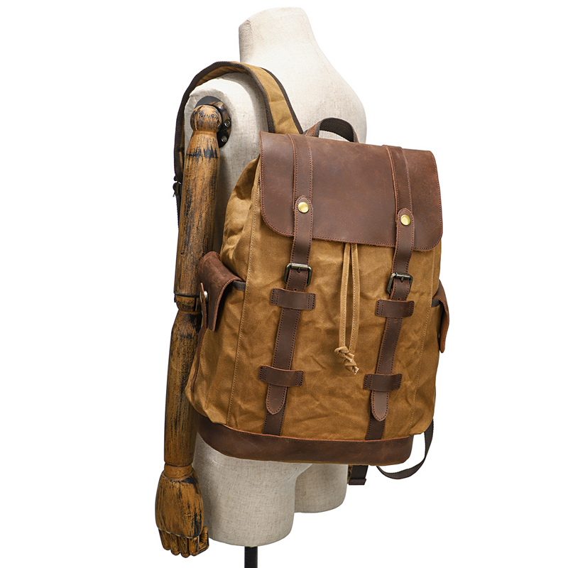 Men's Backpack Vintage Waxed C - Leather Backpack Vintage 评论和价格