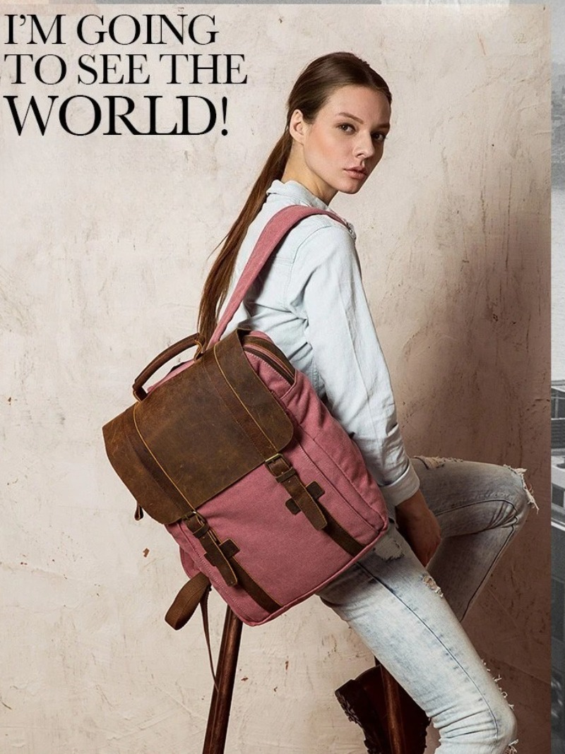 Military Canvas Leather Backpa - Rucksack Military Style 评论和价格