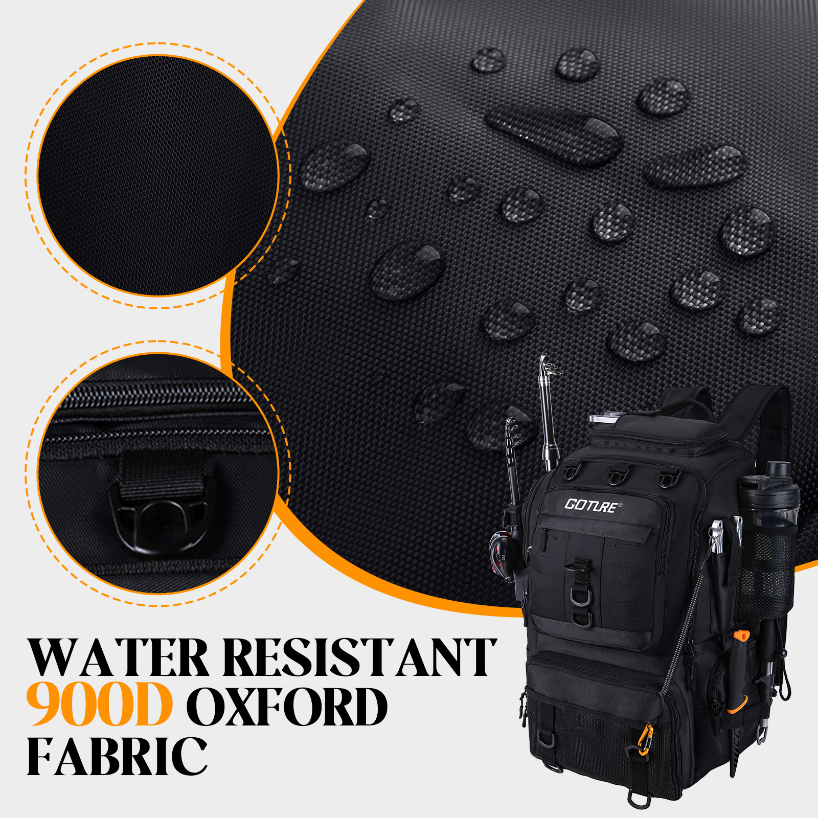Goture Fishing Bag with Rod Ho - Backpack Insert Organizer 评论和价格
