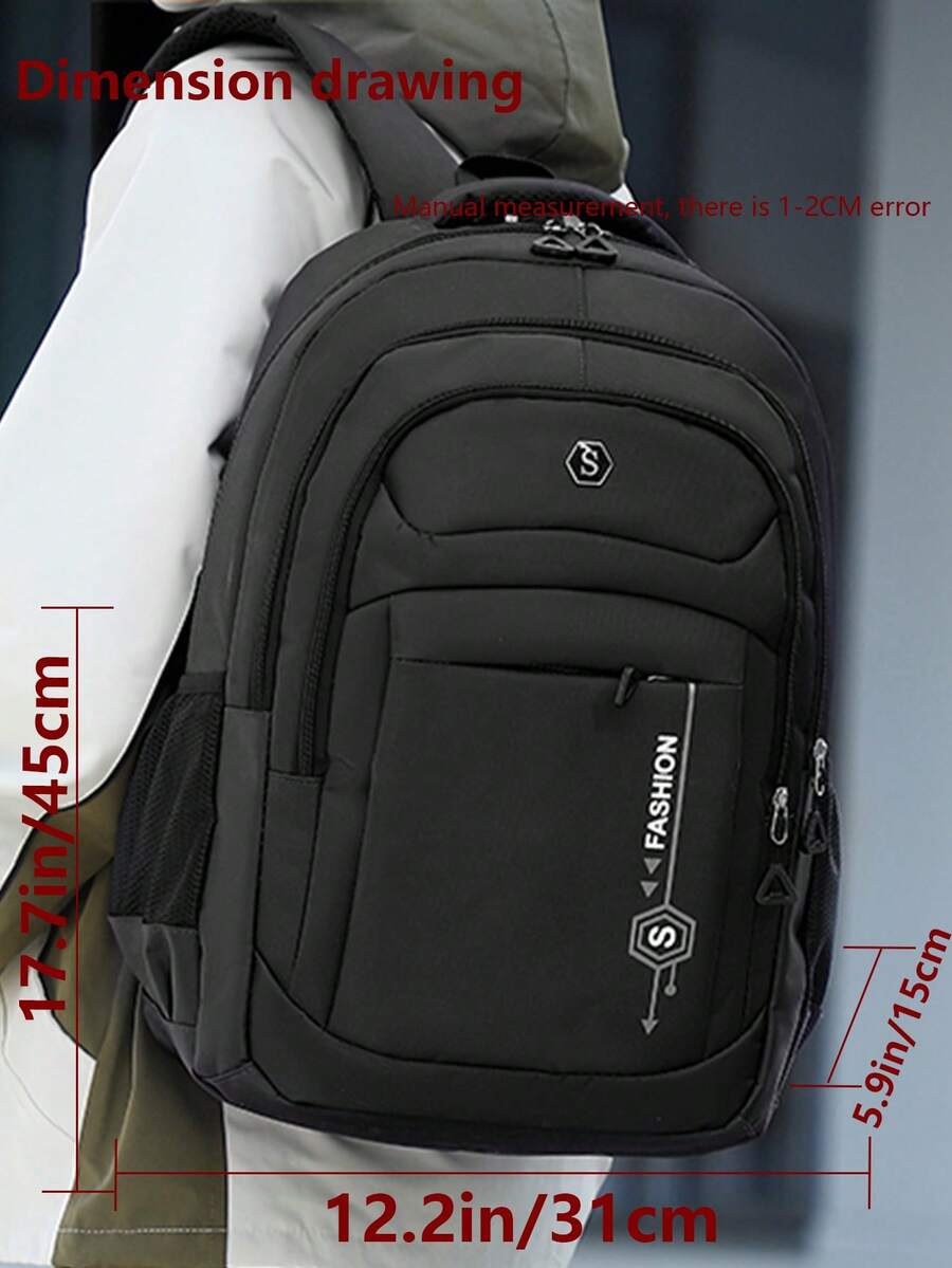 Multi-Compartment Letter Print - Laptop Backpack 15.6 评论和价格