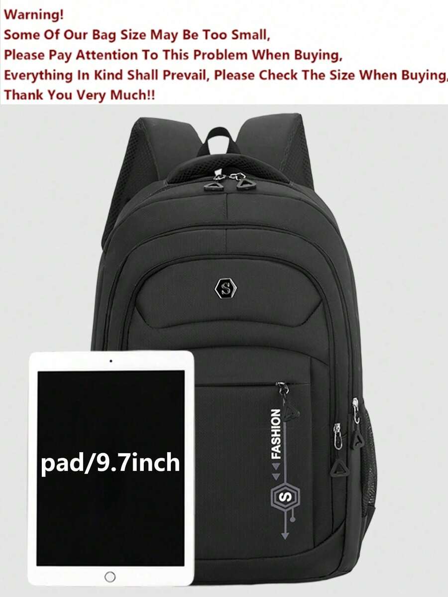 Multi-Compartment Letter Print - Laptop Backpack 15.6 评论和价格