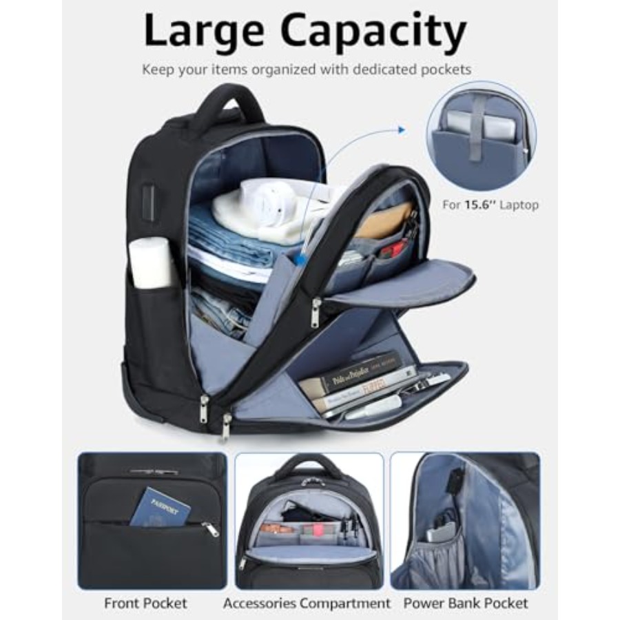 Rolling Backpack 30L Travel La - Laptop Backpack 15.6 评论和价格