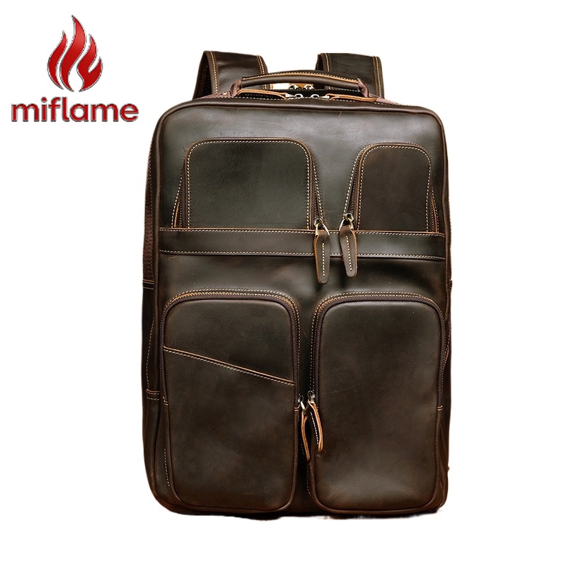 Vintage Retro Genuine Crazy Ho - Leather Backpack Vintage 评论和价格