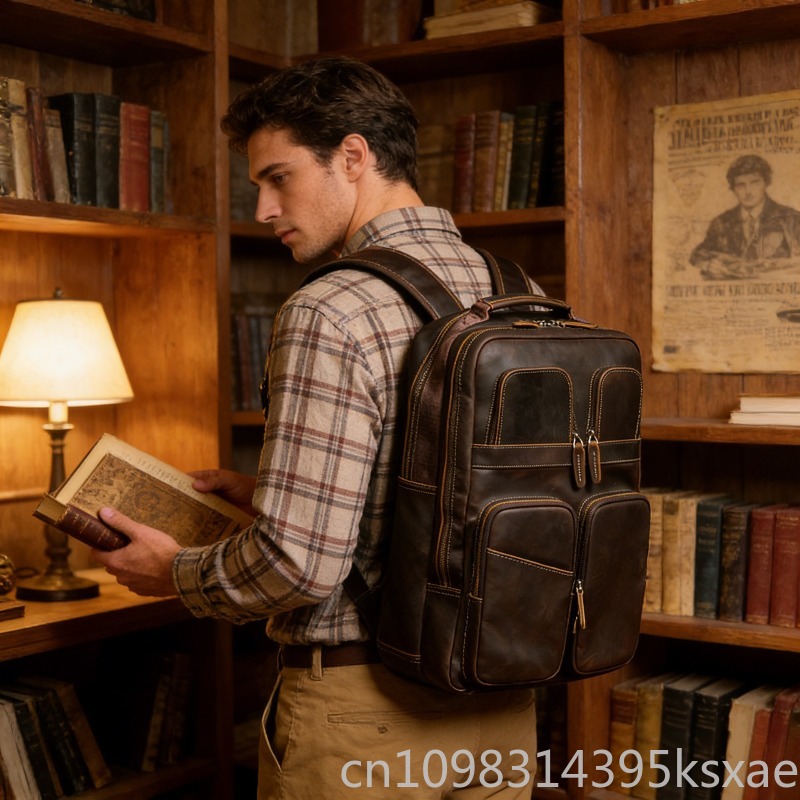Vintage Retro Genuine Crazy Ho - Leather Backpack Vintage 评论和价格