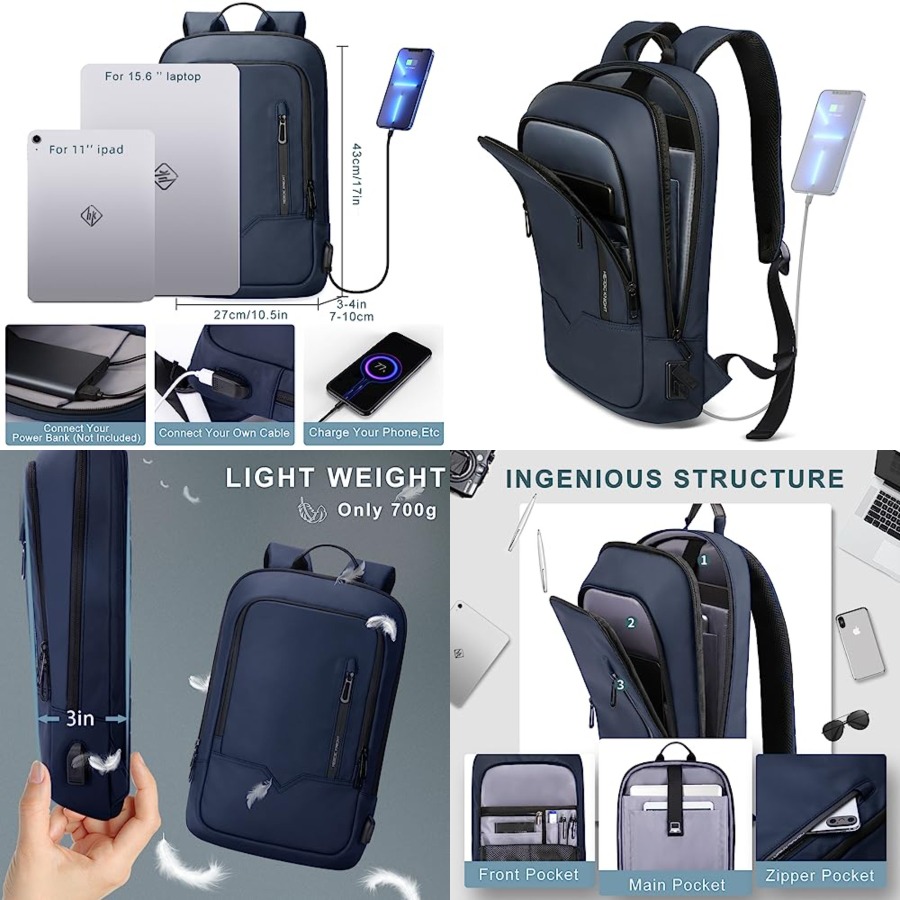 Backpack for Men Business Slim - Travel Backpack Anti Theft 评论和价格