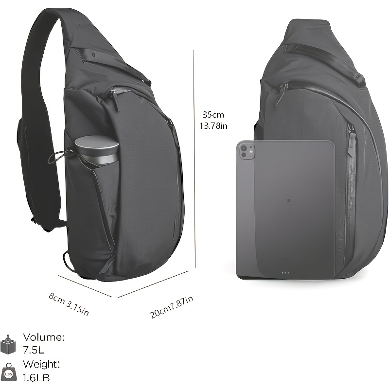 Right Shoulder Chest bag  7.5L - Sling Backpack Shoulder 评论和价格