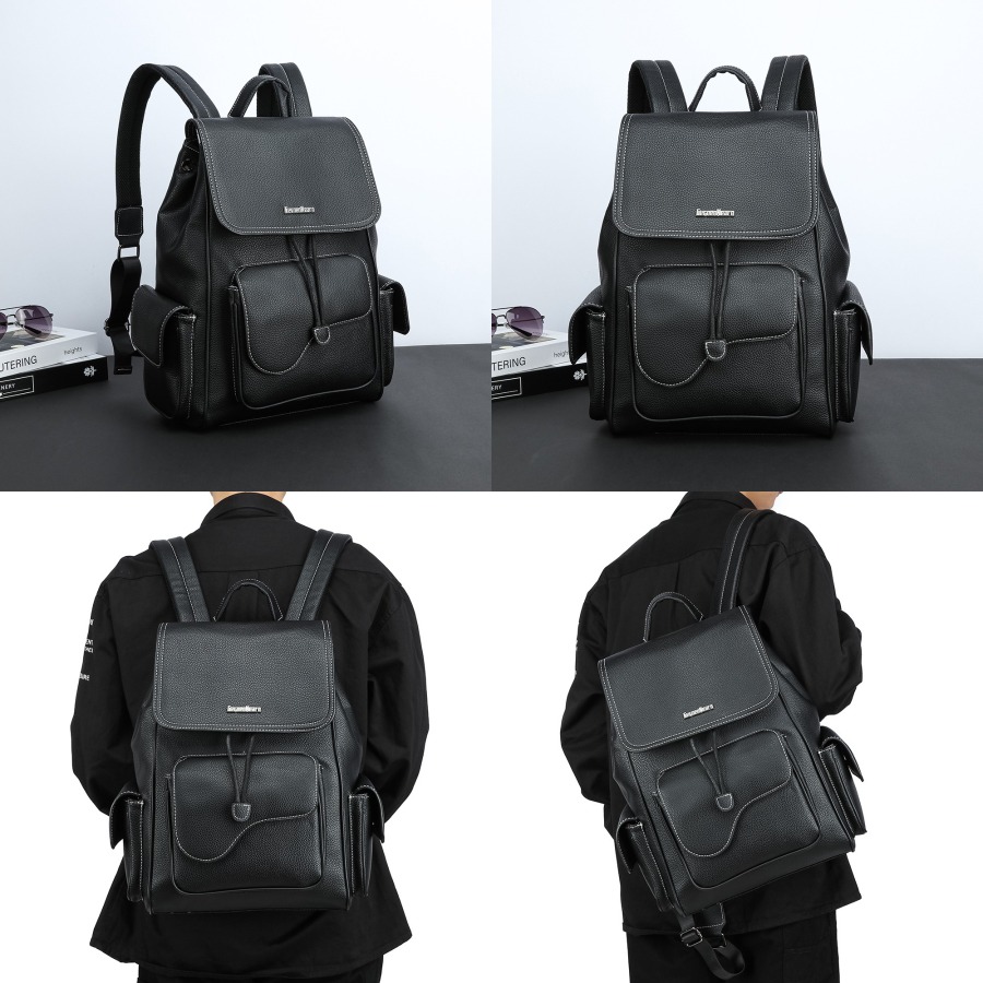 【New Arrival】Women's Black Fau - Leather Backpack Vintage 评论和价格