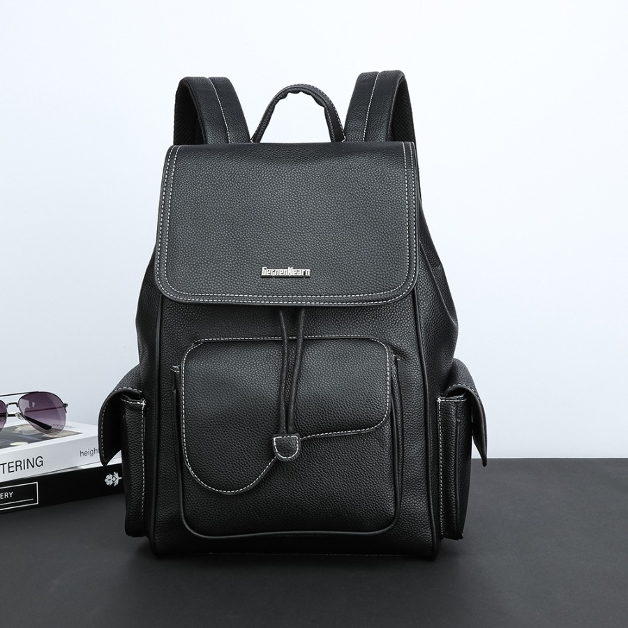 【New Arrival】Women's Black Fau - Leather Backpack Vintage 评论和价格