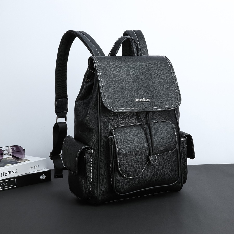 【New Arrival】Women's Black Fau - Leather Backpack Vintage 评论和价格